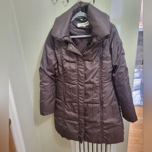 Steve Madden Chocolate Quilted Puffer Jacket In Size Largw
